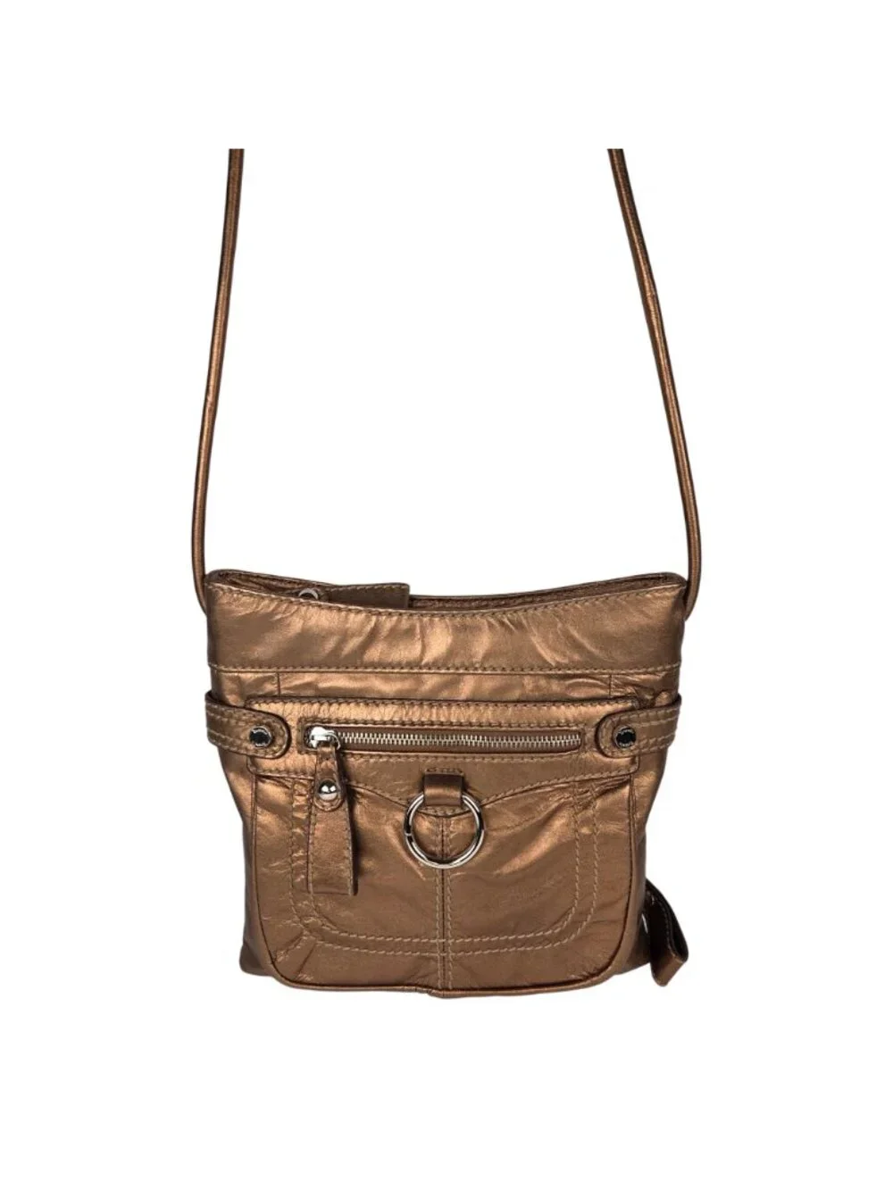 Tignanello Genuine Leather Crossbody Bag Bronze 10